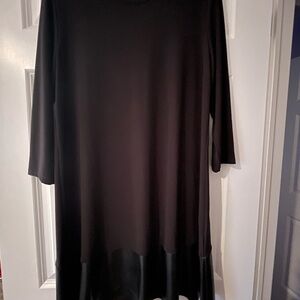 Elegant Black Dress with leather like details